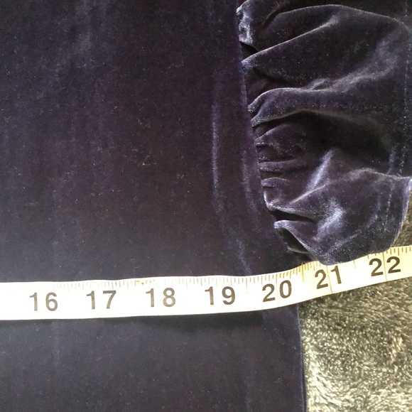 Madewell Velvet Ruffle Sleeve Top Navy Size S - Picture 7 of 7